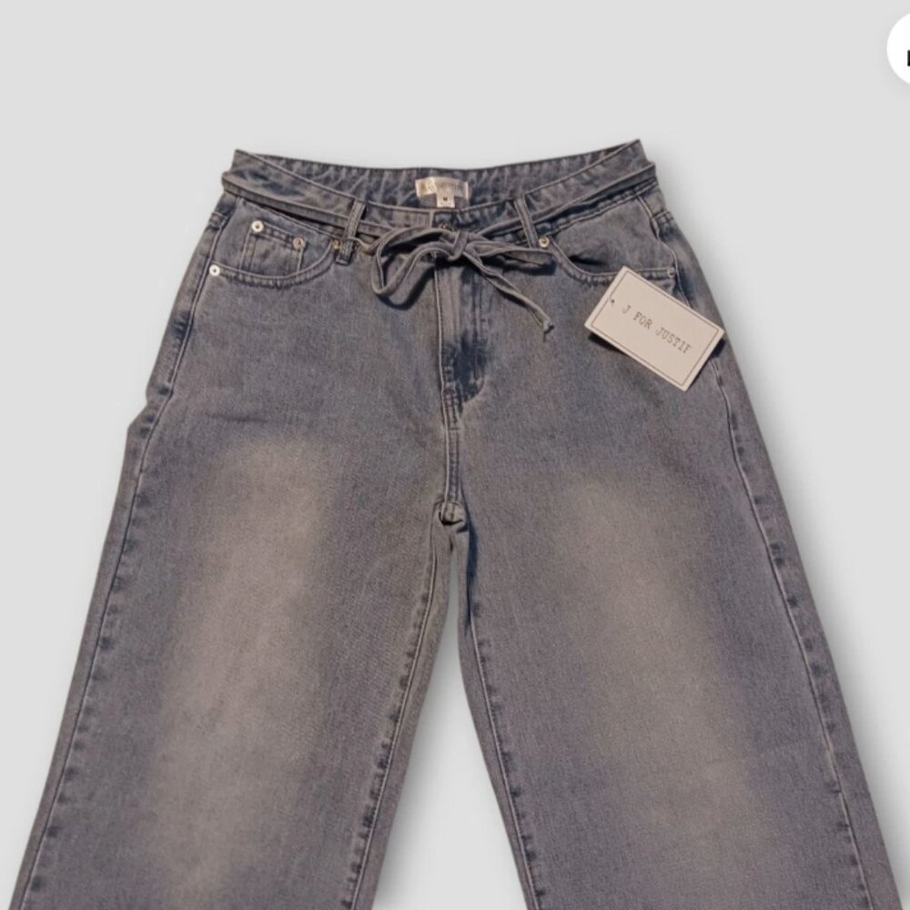 J for Justify womens jeans Size M wide leg 30X30 Y2K Blue Light Wash Denim - Picture 3 of 8